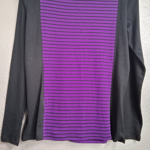 NWT Lauren Ralph Lauren Long Sleeve Top With Stripes  Size L - Picture 16 of 16